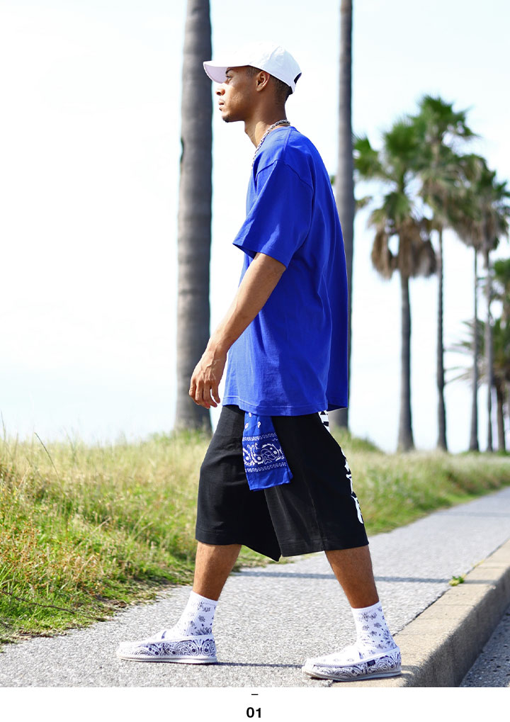 ACE FLAG 上下セット 半袖 ブランド Tシャツ ハーフパンツ メンズ 春夏用 全2色 大きいサイズ エースフラッグ セットアップ ゆったり エルエー THUG