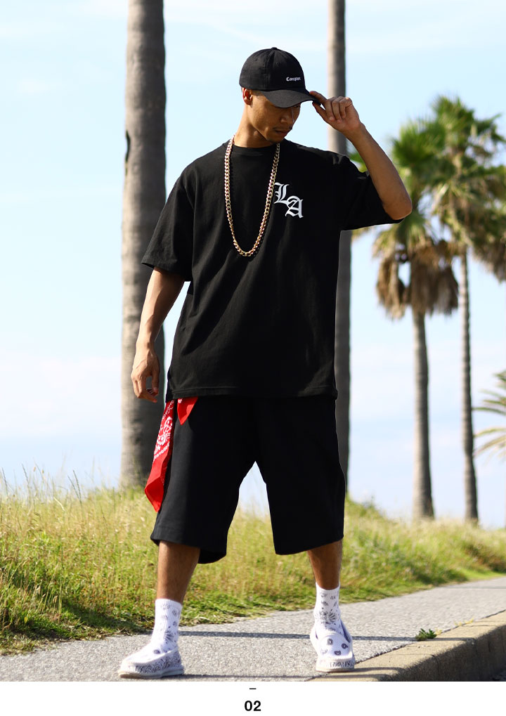 ACE FLAG 上下セット 半袖 ブランド Tシャツ ハーフパンツ メンズ 春夏用 全2色 大きいサイズ エースフラッグ セットアップ ゆったり エルエー THUG