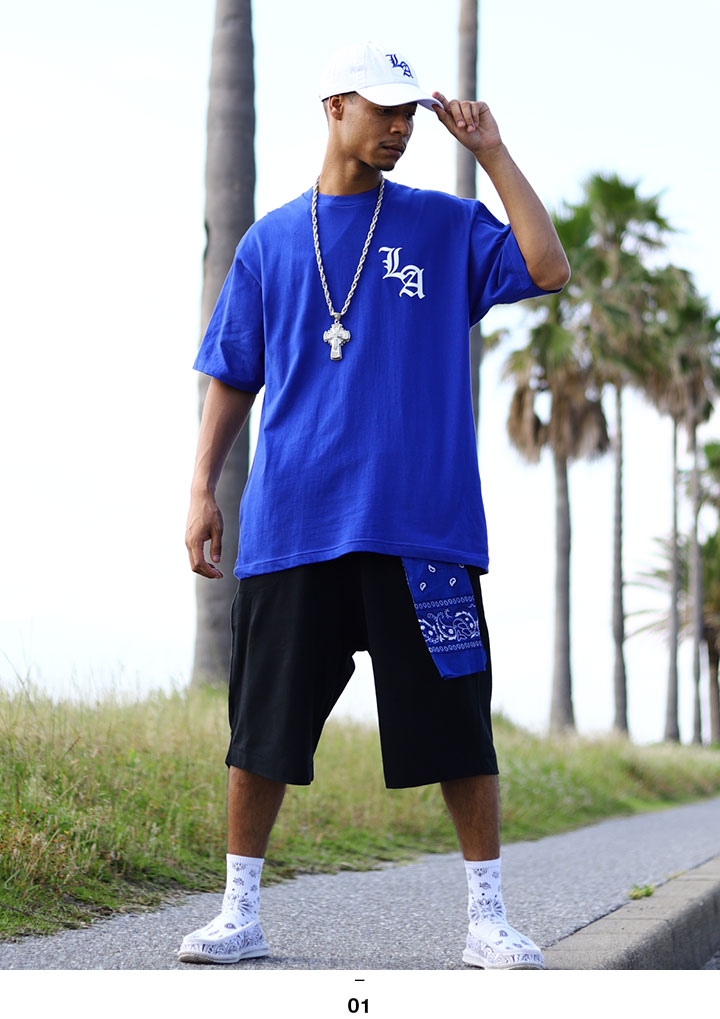 ACE FLAG 上下セット 半袖 ブランド Tシャツ ハーフパンツ メンズ 春夏用 全2色 大きいサイズ エースフラッグ セットアップ ゆったり エルエー THUG