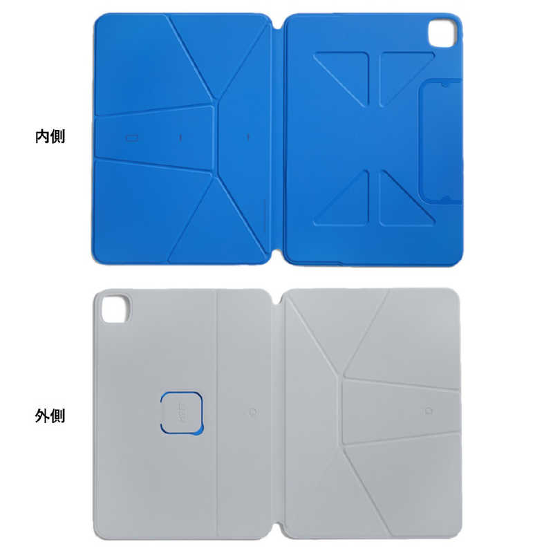 Dynamic Folio 13インチ iPad Air(M2M3)12.9インチ iPad Pro(4-6世代)用カバー ストーングレー×サファイアブルー　MS028-1-12.9P23-CMGY