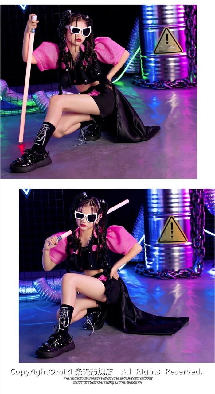 新作！キッズダンス衣装 セットアップ チアダンス衣装 ヒップホップ チアリーダー 衣装 ジャズダンス 衣装 HIPHOP 女の子 セットアップ ダンス衣装 HIPHOP 応援団 体操服 ステージ