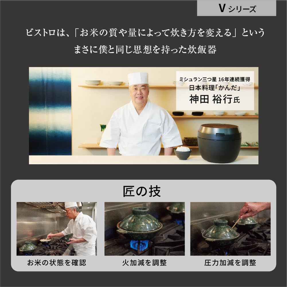 パナソニック 炊飯器 5.5合 最高峰モデル ビストロ 匠技AI 加圧熱風ポンプ搭載 お手入れ部品2点 ライトグレージュ SR-V10BA-H