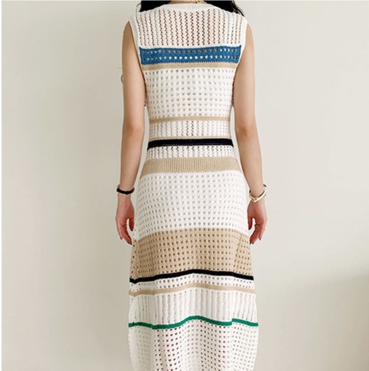 ノースリーブニットワンピース トップス カジュアル ブラック 黒 ホワイト 白 カーキ ミドル丈 袖なし ノースリーブ ラウンドネック スリム 細身 タイト 透かし編み 大人女子 大人 上品 ノースリーブニットワンピース トップス カジュアル ブラック 黒 ホワイト 白 カーキ ミドル丈 袖なし ノースリーブ ラウンドネック スリム 細身 タイト 透かし編み 大人女子 大人 上品