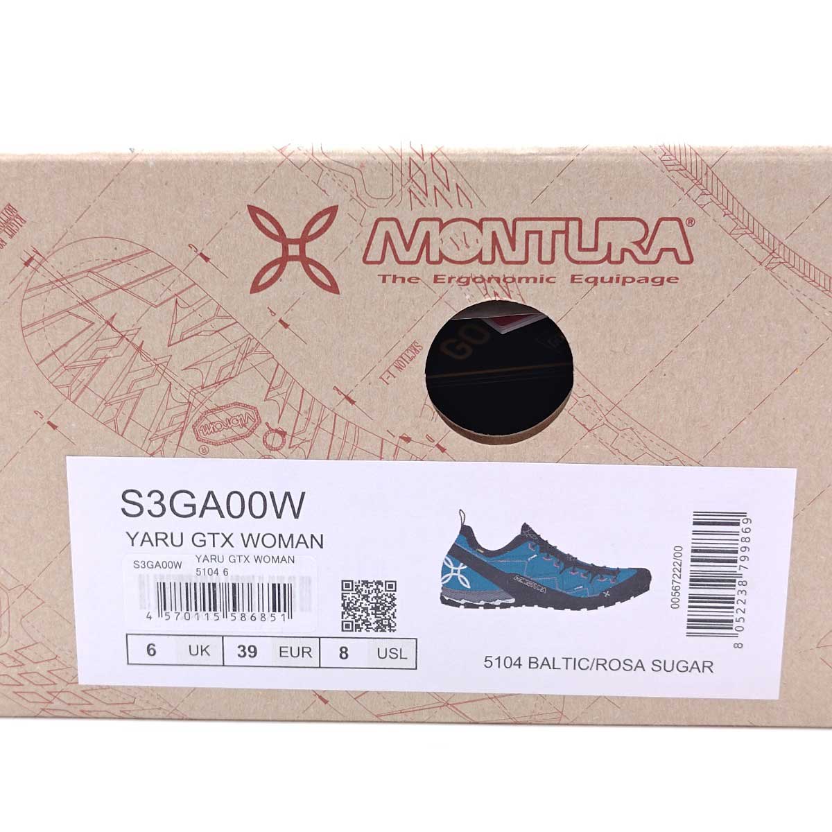 【中古・未使用品】モンチュラ YARU GORE-TEX ヤル 登山靴 トレッキングシューズ サイズUK6 (24.5cm) ブルーグリーン S3GA00W レディース MONTURA アプローチ ロ