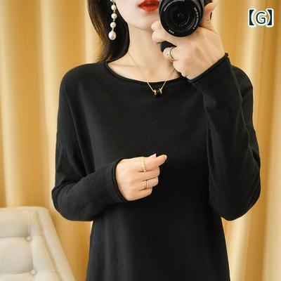 ファッション 服 オシャレ カワイイ シンプル 大カワイイ サイズ 婦服 秋 綿 100 ニットウェア ラウンドネック ロール 裾 セーター オフショルダートップス ファッション 服 オシャレ カワイイ シンプル 大カワイイ サイズ 婦服 秋 綿 100 ニットウェア ラウンドネック ロール 裾 セーター オフショルダートップス