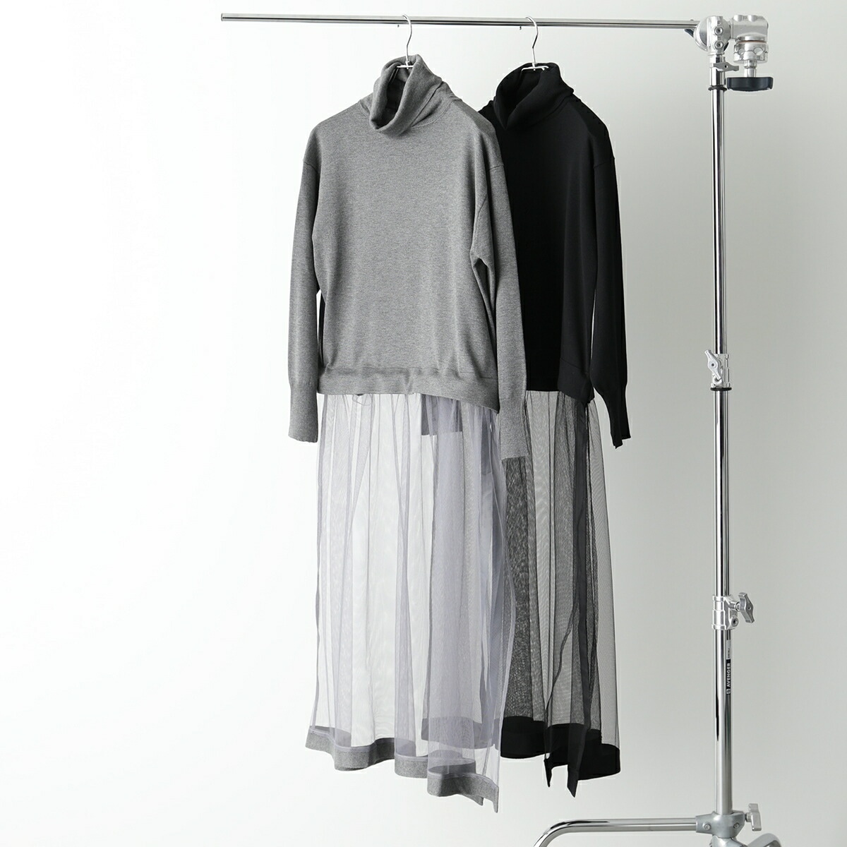 TORRAZZO DONNA トラッゾドンナ ワンピース 6257-426 レディース ニット チュール ハイネック カラー2色 TORRAZZO DONNA トラッゾドンナ ワンピース 6257-426 レディース ニット チュール ハイネック カラー2色