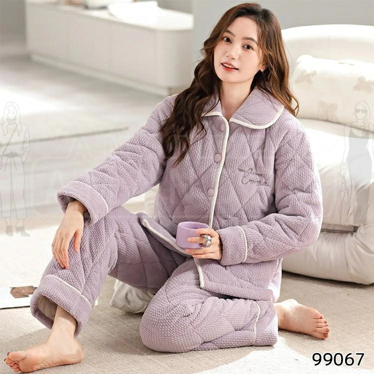 パジャマ ルームウェア レディース 秋冬 中綿コート 暖かい キルティング キルティングコート 裏ボア 軽い 厚手 中綿 上下セット 長袖 長ズボン 部屋着 前開き 秋 冬 ふわふわ 防寒 リラック