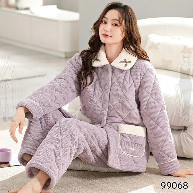 パジャマ ルームウェア レディース 秋冬 中綿コート 暖かい キルティング キルティングコート 裏ボア 軽い 厚手 中綿 上下セット 長袖 長ズボン 部屋着 前開き 秋 冬 ふわふわ 防寒 リラック