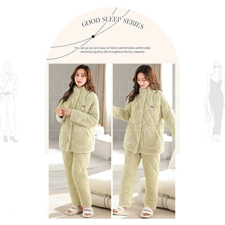 パジャマ ルームウェア レディース 秋冬 中綿コート 暖かい キルティング キルティングコート 裏ボア 軽い 厚手 中綿 上下セット 長袖 長ズボン 部屋着 前開き 秋 冬 ふわふわ 防寒 リラック