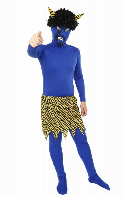 リアル鬼 コスチュームセット 青 [青鬼 鬼コスプレ 鬼グッズ 鬼のカツラ 節分 豆まき オニ 仮装 変装 ]【A-1208_901518(856276)】