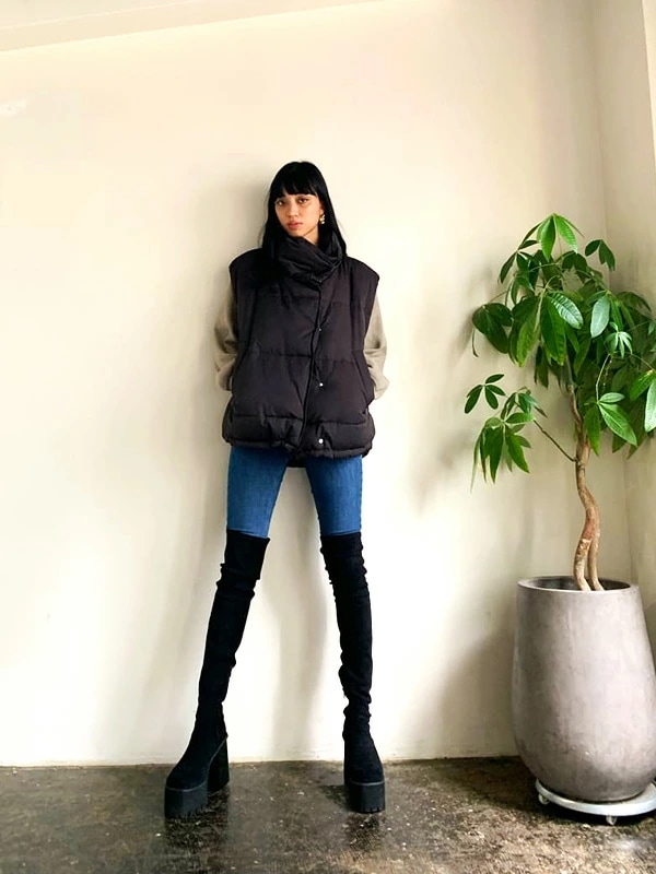 デニム 細い ハイウエスト パンツ スキニー スキニーパンツ スリム 042142470101