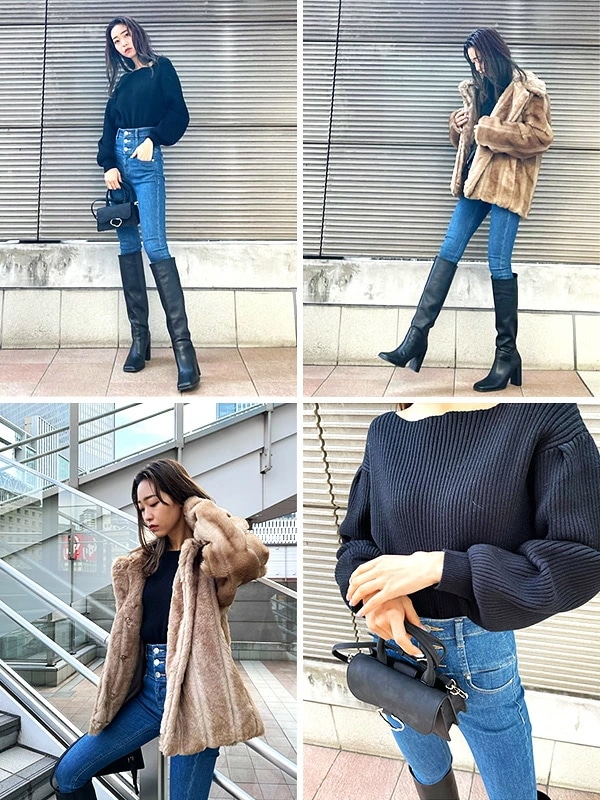 デニム 細い ハイウエスト パンツ スキニー スキニーパンツ スリム 042142470101