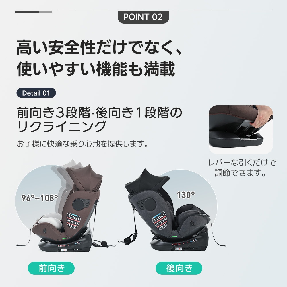 【大好評！最安値挑戦!】チャイルドシート 新生児 ISOFIX 0歳～12歳 360度回転式 40～150cm ジュニアシート 調節可能 洗える キャノピー付き ベビーシート ドリンクホルダー付き 出