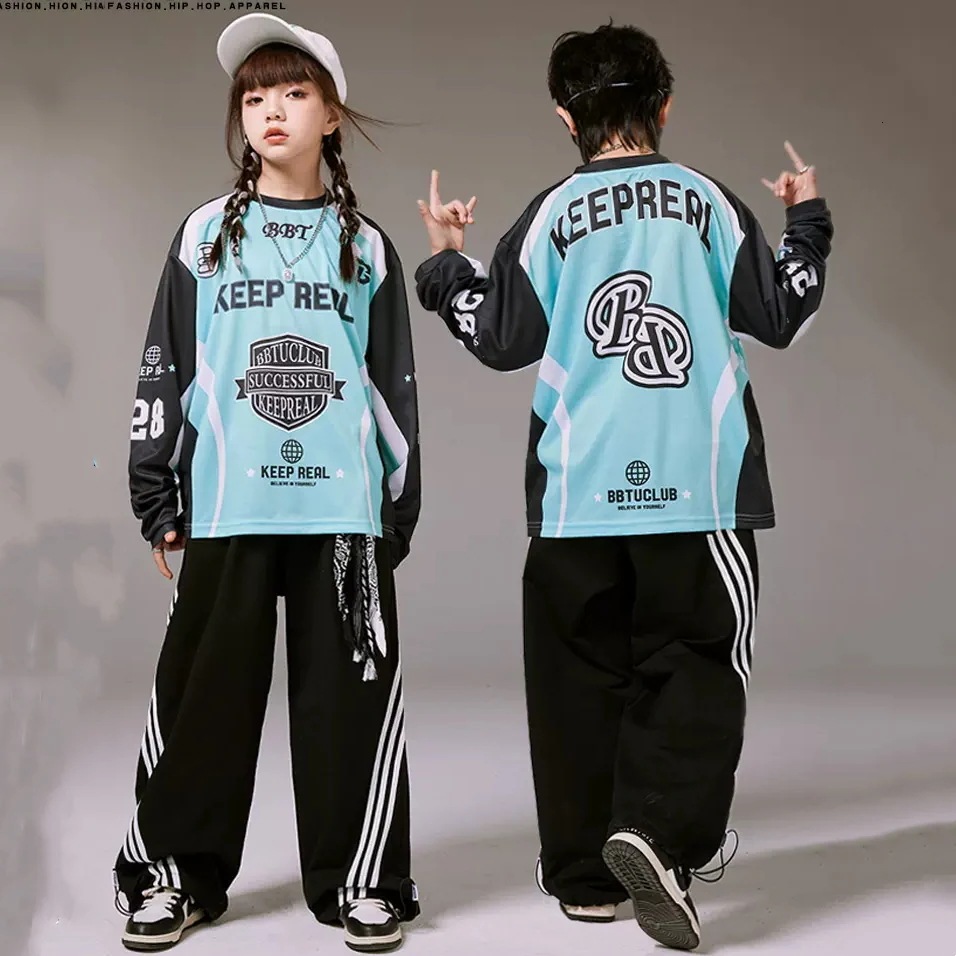 【身を修めるのはゆったりしています】子供の街のダンスのファッション服のhiphop子供服の子供のヒップホップの演出服の男の子のスーツの女の子は街のジャズのダンスの服を揚げます
