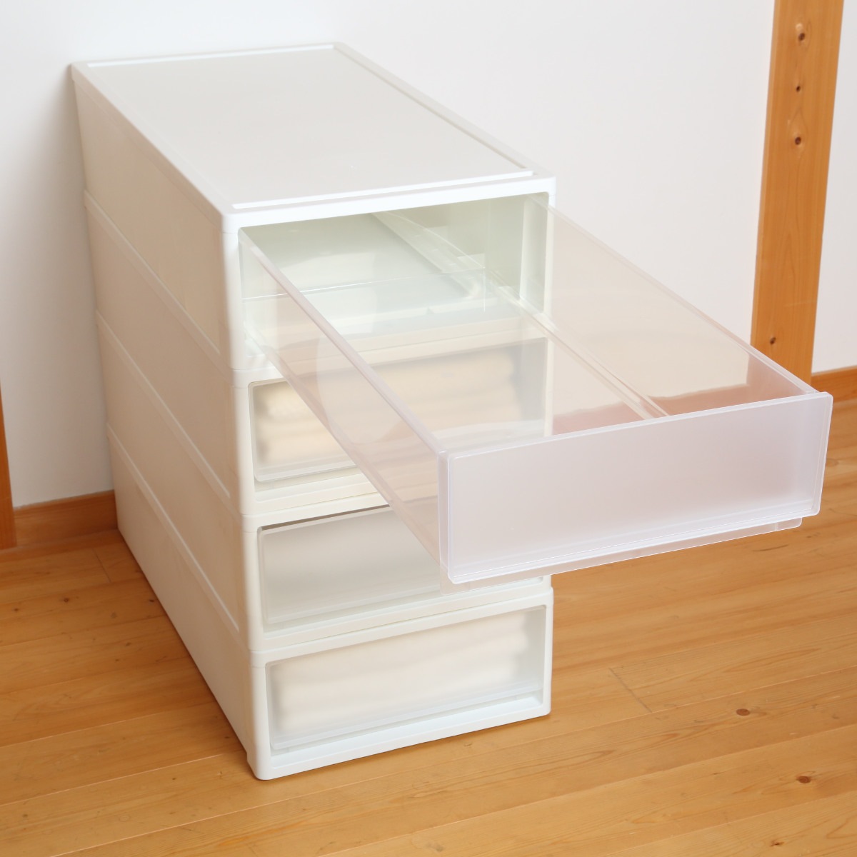 収納ケース ストラ 74-M 幅39x奥行74x高さ22cm 押入れ収納 プラスチック 引き出し 日本製 同色4個セット 収納ボックス 収納 ケース ボックス 押入れ クローゼット 衣装ケース