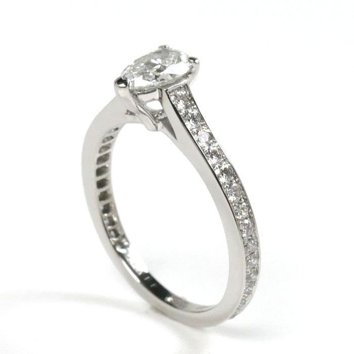 GRAFF グラフ Pt950プラチナ フレーム ペアシェイプ ダイヤモンド リング・指輪 PPV01 ダイヤモンド0.50ct 9号 2.9g レディース 中古 美品