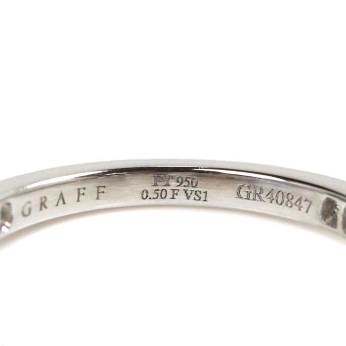 GRAFF グラフ Pt950プラチナ フレーム ペアシェイプ ダイヤモンド リング・指輪 PPV01 ダイヤモンド0.50ct 9号 2.9g レディース 中古 美品