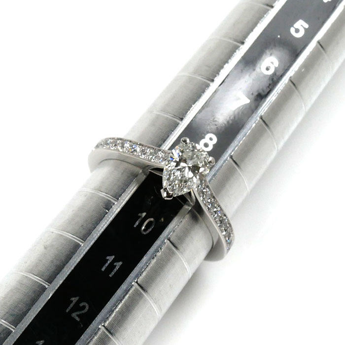 GRAFF グラフ Pt950プラチナ フレーム ペアシェイプ ダイヤモンド リング・指輪 PPV01 ダイヤモンド0.50ct 9号 2.9g レディース 中古 美品