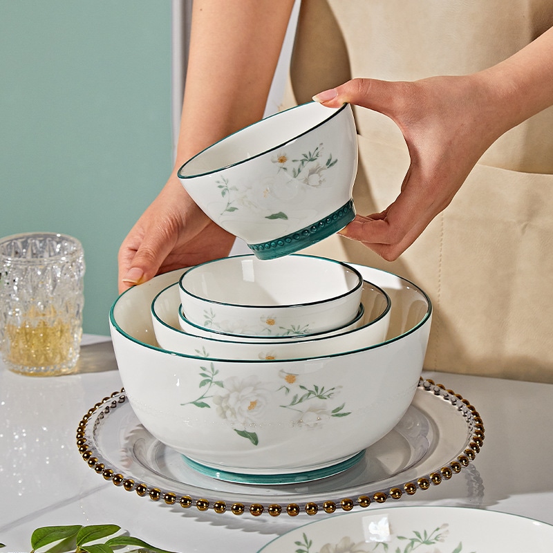 アンダーグレーズカラー新しいセラミックボウルセットホームハイエンドの食器プレートボウルセットコンビネーションホーム使用