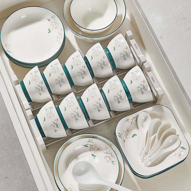 アンダーグレーズカラー新しいセラミックボウルセットホームハイエンドの食器プレートボウルセットコンビネーションホーム使用