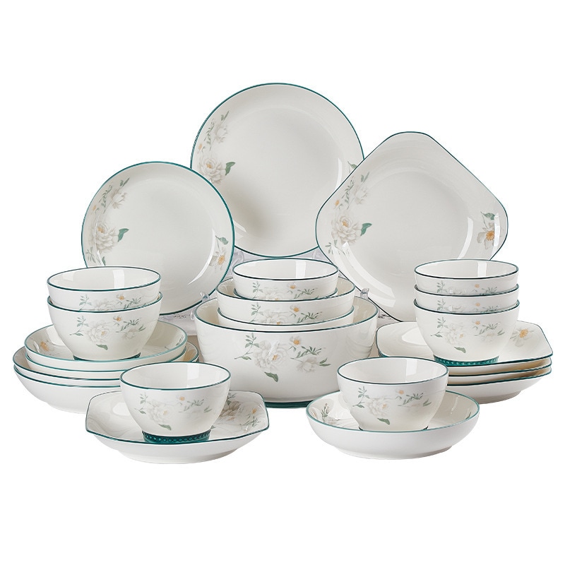 アンダーグレーズカラー新しいセラミックボウルセットホームハイエンドの食器プレートボウルセットコンビネーションホーム使用