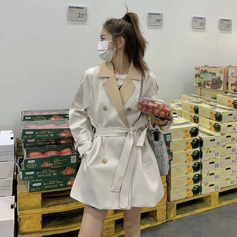 流行り 通勤スーツ ジャケット おしゃれ セミロング AWアウター2025新作 着痩せ コート ウエスト引き締め 春トレンチコート 流行り 通勤スーツ ジャケット おしゃれ セミロング AWアウター2025新作 着痩せ コート ウエスト引き締め 春トレンチコート