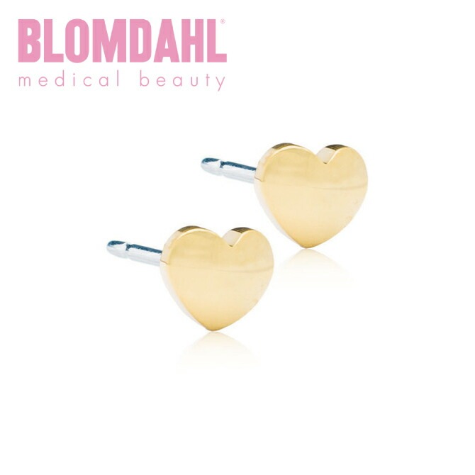 ピアス　アレルギーフリーピアス　純チタン　ゴールド　ハート 5mmBLOMDAHL ブロムダール ピアス アレルギーフリーピアス アレルギーフリーピアス 純チタン ゴールド ハート 5mm 両