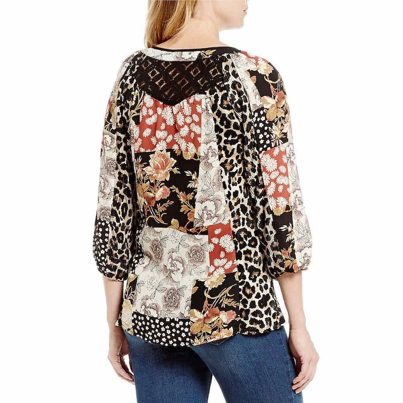 フィゲロアアンドフラワー レディース トップス ブラウス・シャツ【Figueroa & Flower Geraldine Animal-Floral Print Tie-Neck Blouse】Bro フィゲロアアンドフラワー レディース トップス ブラウス・シャツ【Figueroa & Flower Geraldine Animal-Floral Print Tie-Neck Blouse】Bro