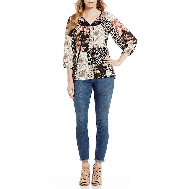 フィゲロアアンドフラワー レディース トップス ブラウス・シャツ【Figueroa & Flower Geraldine Animal-Floral Print Tie-Neck Blouse】Bro フィゲロアアンドフラワー レディース トップス ブラウス・シャツ【Figueroa & Flower Geraldine Animal-Floral Print Tie-Neck Blouse】Bro