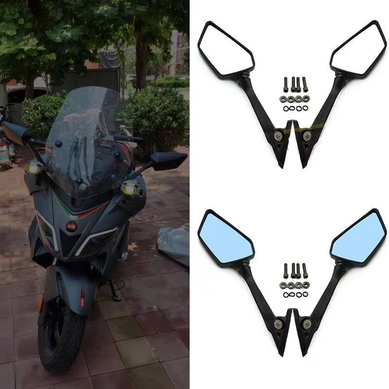 保護フィルム付きバックミラー 1ペア ヤマハR25 r15 nmax155 xmax300用 Blue mirror 保護フィルム付きバックミラー 1ペア ヤマハR25 r15 nmax155 xmax300用 Blue mirror