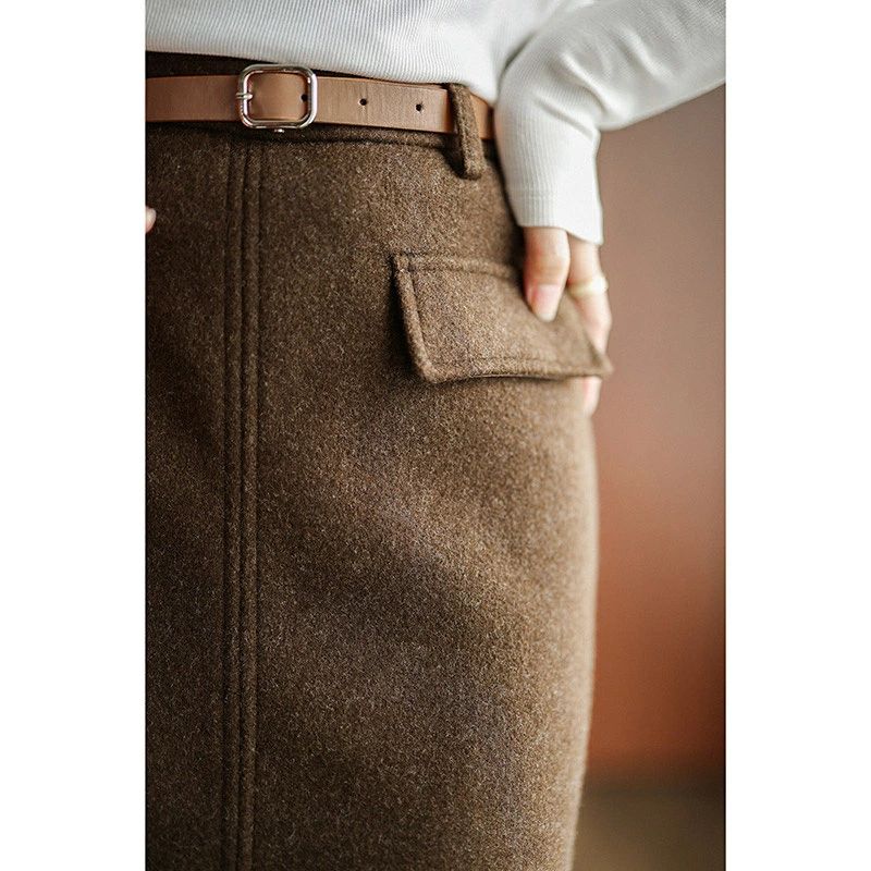 【送料無料】冬 Aライン レディース ラシャスカート ロングスカート ミモレ丈 膝丈 ボトムス タイト ハイウエスト