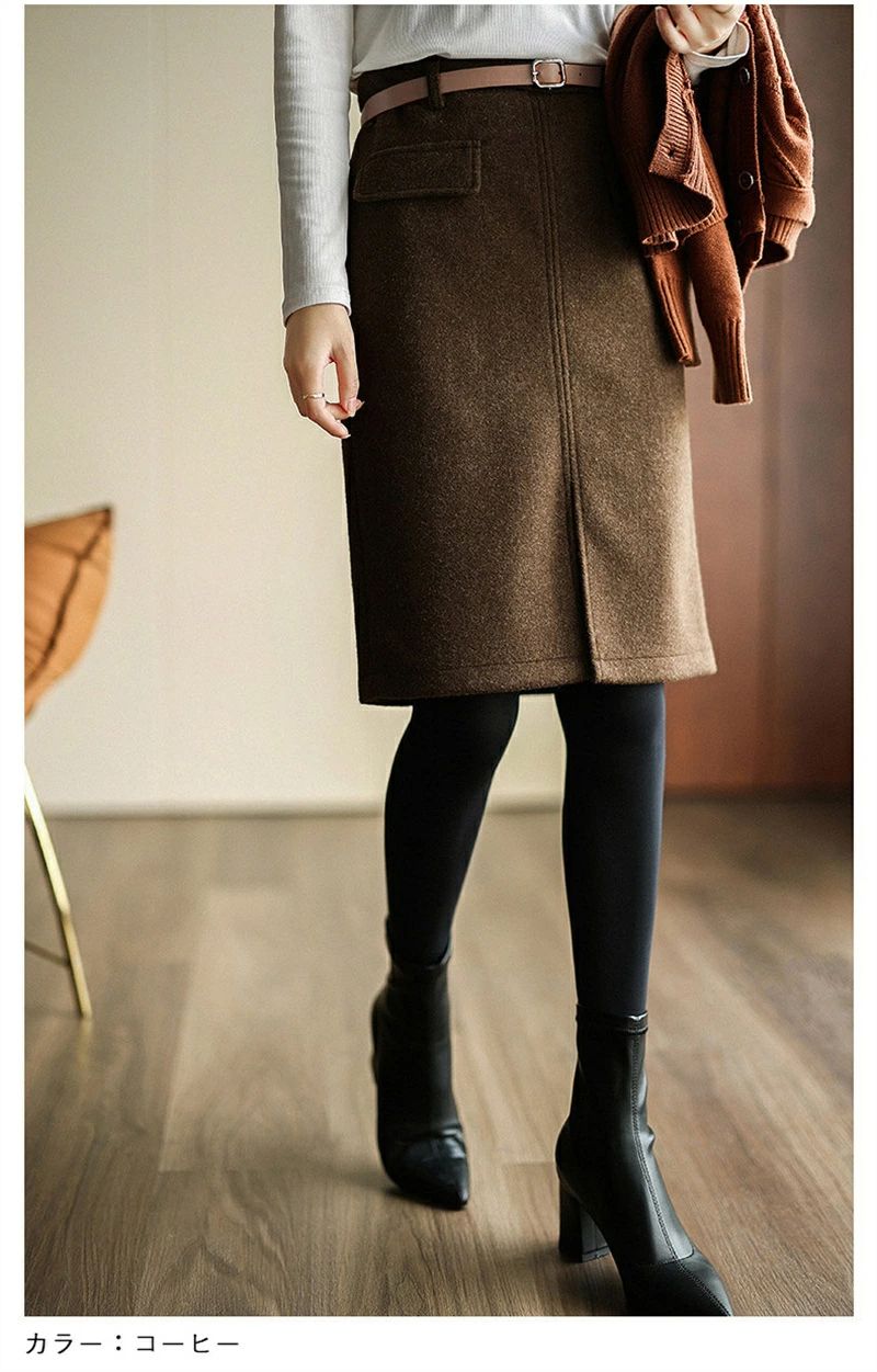 【送料無料】冬 Aライン レディース ラシャスカート ロングスカート ミモレ丈 膝丈 ボトムス タイト ハイウエスト