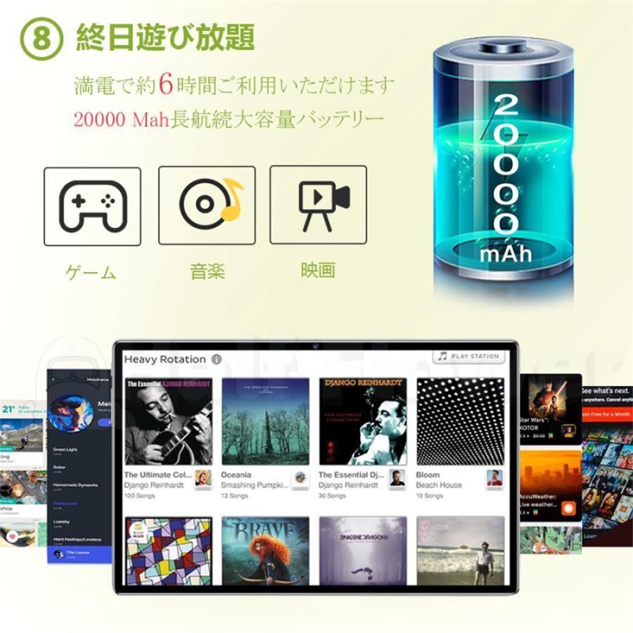 【限定セール】タブレット Android14.0 PC 本体 10.1インチ 20000mAhバッテリー 16+512GB GPS機能搭載 Bluetooth Wi-Fiモデル 通話対応 子供向け