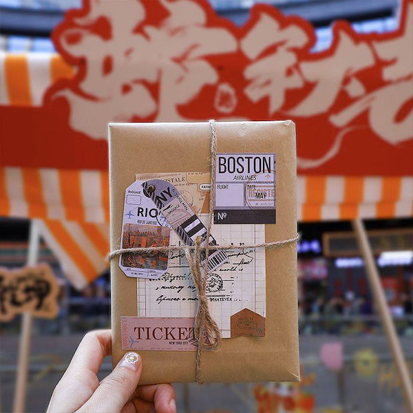 Qoo10] コラージュ 素材 シール チケット タグ