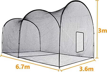 バッティングゲージ 野球ネット 防球 6.7x3.5x3m 野球ゲージ キャリーバッグ付き 屋外練習