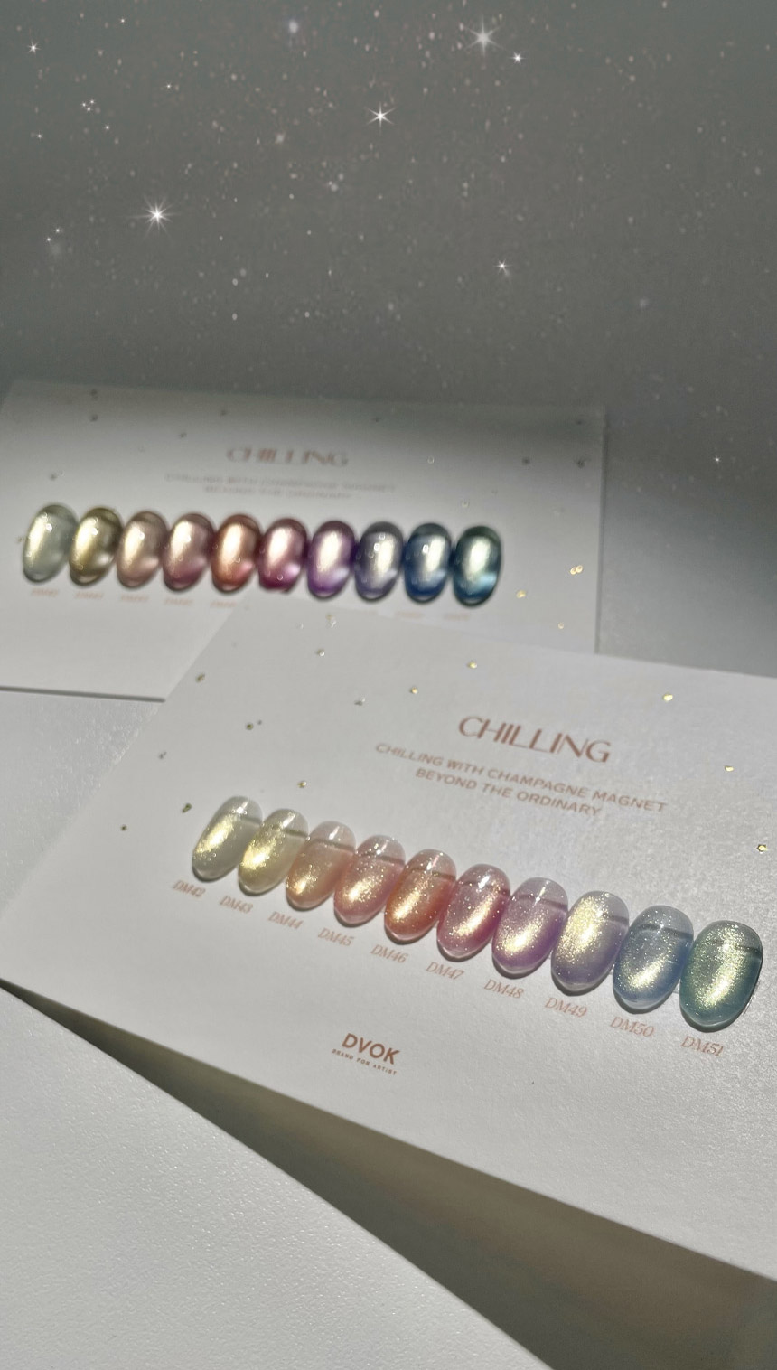 [DVOK] 【CHILLING】 10色 セット / スパークリングゴールド / シャンパンゴールドマグネットネイルコレクション