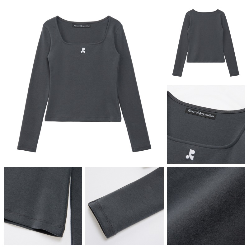 REST&RECREATION】 SQUARE NECK LONG SLEEVE : 4COLORS