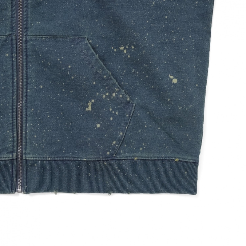 ディス・イズ・ネヴァー・ザット・インディゴ染めジップアップパーカーブルー ディス・イズ・ネヴァー・ザット・インディゴ染めジップアップパーカーブルー