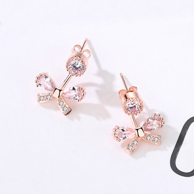 【短納期】リボンピアス アレルギー対応 リボンモチーフ バックキャッチピアス レディース 金属アレルギー シルバー925 プレゼント 女性 ピンクゴールド プラチナ クリスマス_fs