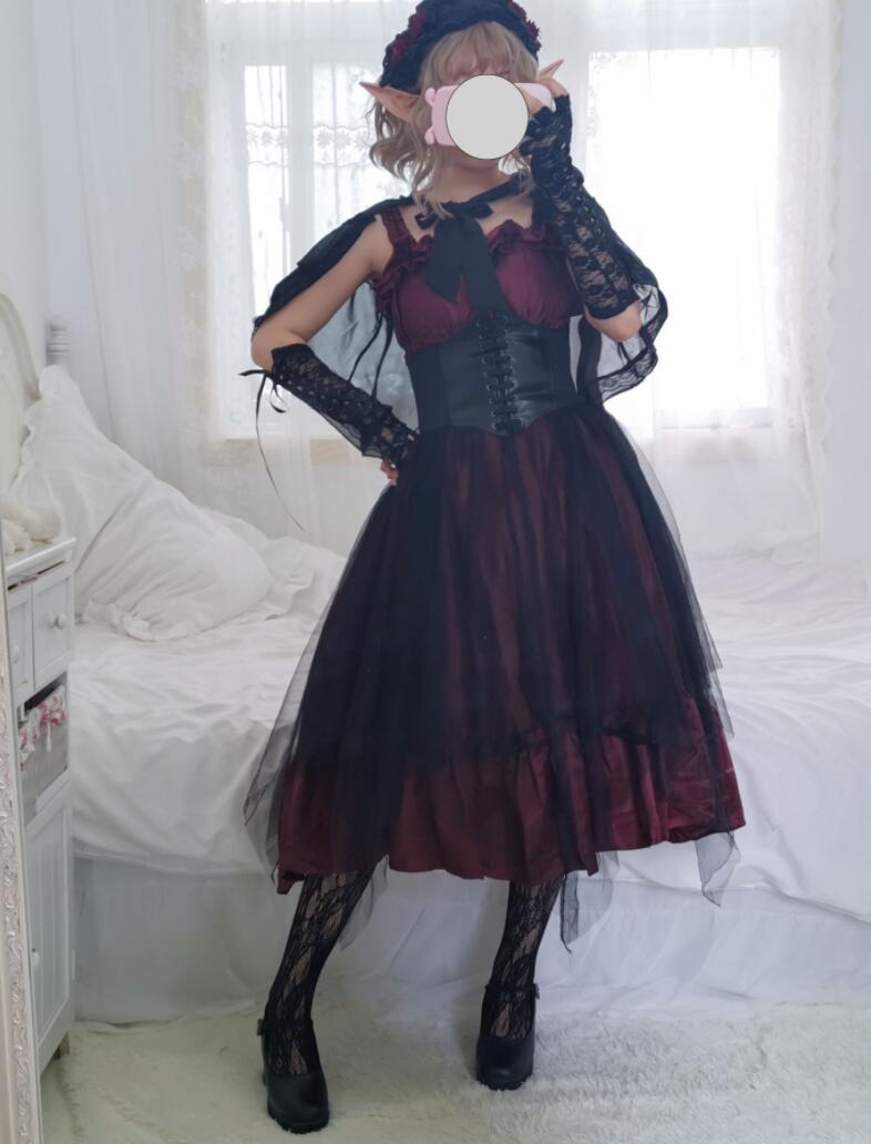 ゴシックロリータワンピース ジャンパースカート レディース 無地 チュール ショート丈 ロング丈 ゴスロリ 魔女コスプレ コスチューム ロリータファション ハロウィン イベント パーティー 学園祭 4 ゴシックロリータワンピース ジャンパースカート レディース 無地 チュール ショート丈 ロング丈 ゴスロリ 魔女コスプレ コスチューム ロリータファション ハロウィン イベント パーティー 学園祭 4