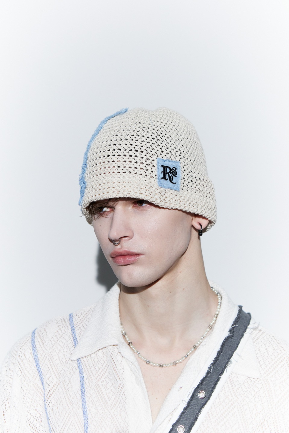 【RSSC】 DENIM PATCHED BEANIE : IVORY 【RSSC】 DENIM PATCHED BEANIE : IVORY