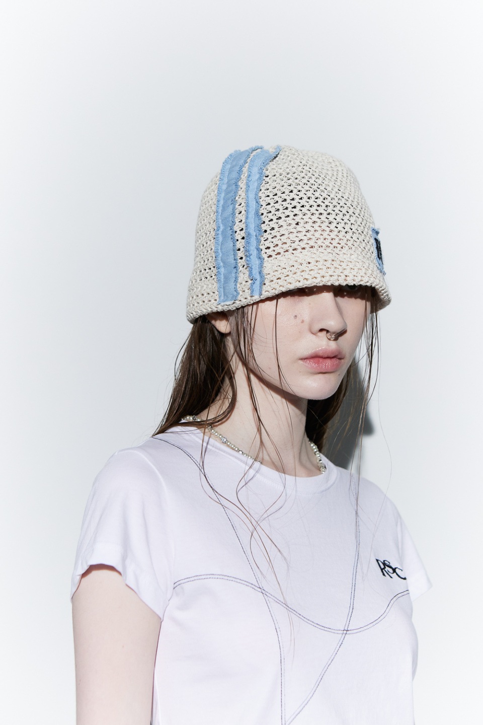 【RSSC】 DENIM PATCHED BEANIE : IVORY 【RSSC】 DENIM PATCHED BEANIE : IVORY