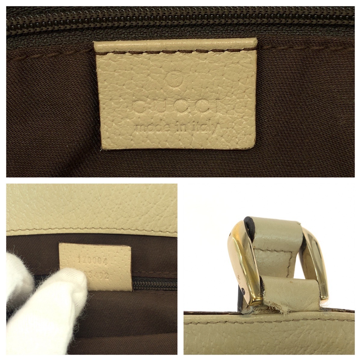 ベージュ アイボリー ゴールド金具 GGキャンバス 170004 トートバッグ ハンドバッグ レディース 501449