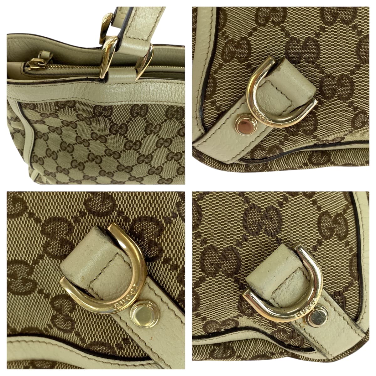 ベージュ アイボリー ゴールド金具 GGキャンバス 170004 トートバッグ ハンドバッグ レディース 501449