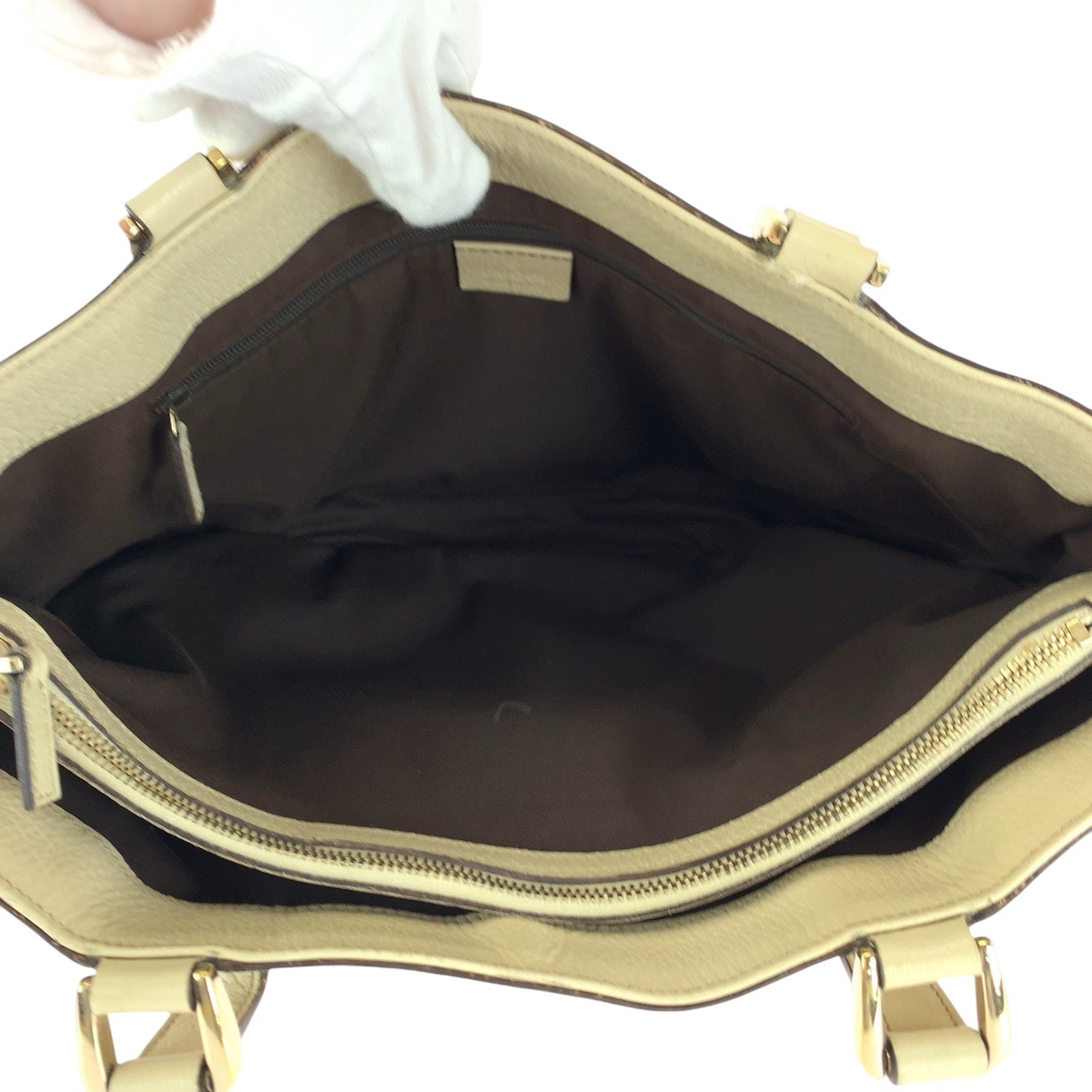 ベージュ アイボリー ゴールド金具 GGキャンバス 170004 トートバッグ ハンドバッグ レディース 501449