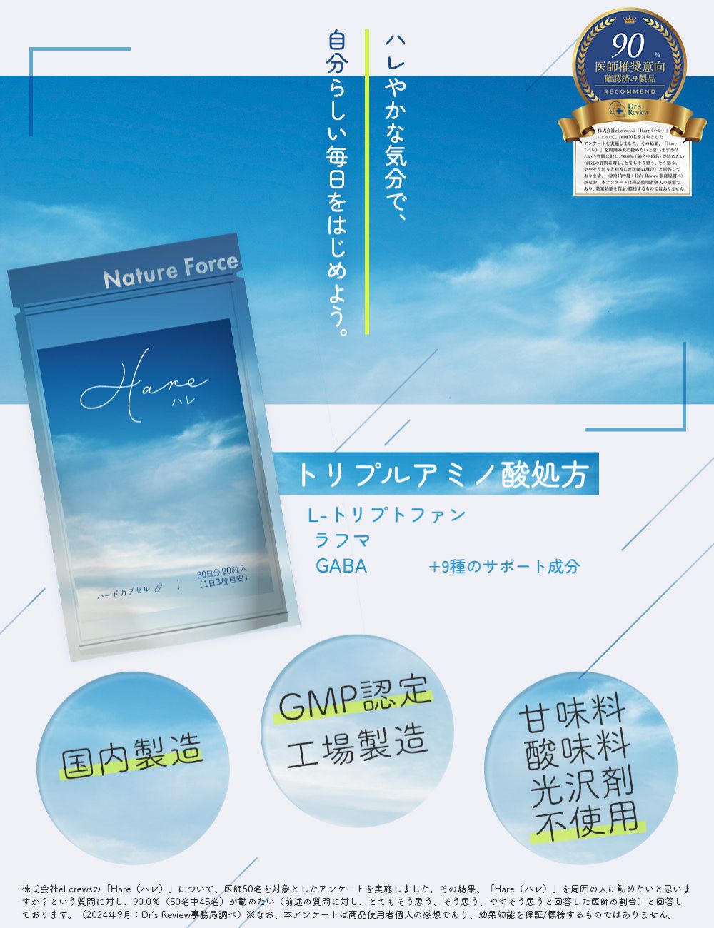 ネイチャーフォース Hare(ハレ) 30日分 90粒 5個セット ネイチャーフォース Hare(ハレ) 30日分 90粒 5個セット