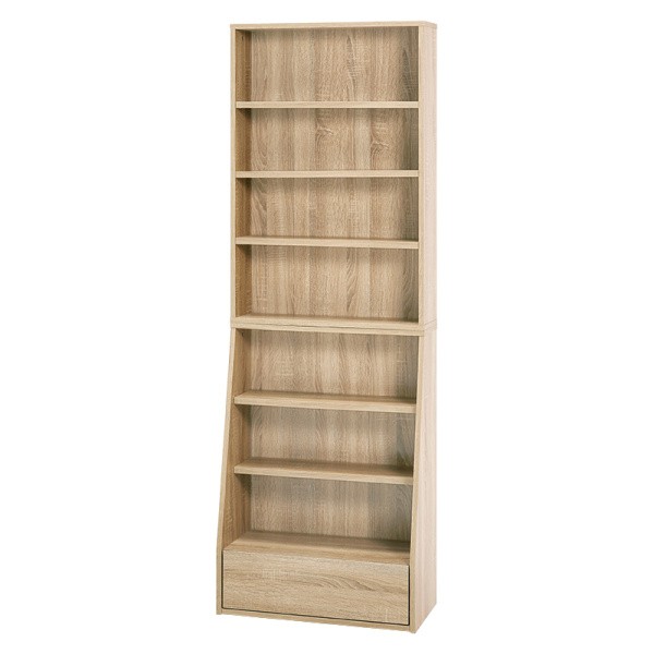 ハイタイプ ブックラック 幅60cm スライドレール引き出し 可動棚5枚 収納 本棚 書類 マガジン コミックラック リビング オープンシェルフ ハイタイプ ブックラック 幅60cm スライドレール引き出し 可動棚5枚 収納 本棚 書類 マガジン コミックラック リビング オープンシェルフ