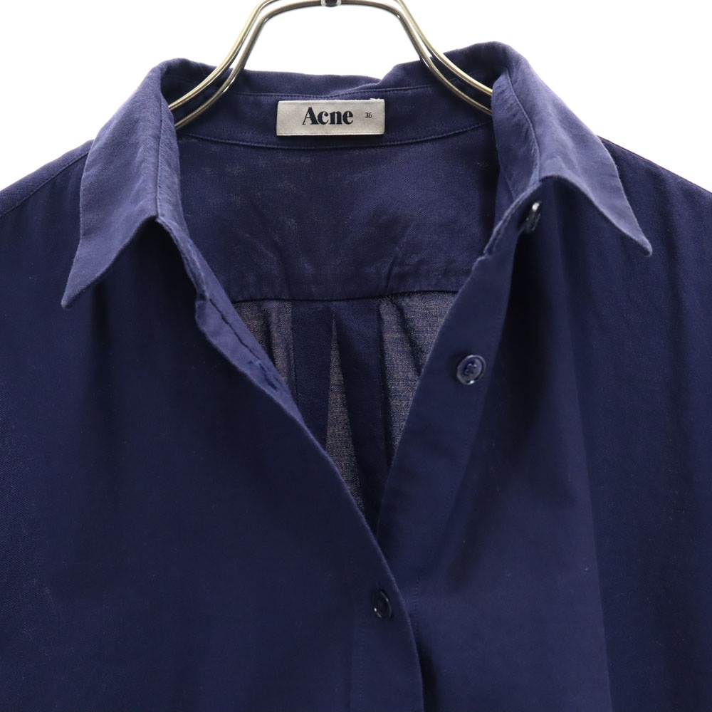 ACNE - アクネ 長袖 シャツ 36 ネイビー ACNE レディースの通販
