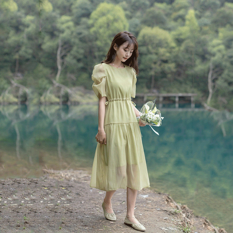 パフスリーブシフォングリーンドレスレディースハイエンド2025サマースモールティーブレイクスカート 母の日-0009219水着ワンピースuvカットパーカー パフスリーブシフォングリーンドレスレディースハイエンド2025サマースモールティーブレイクスカート 母の日-0009219水着ワンピースuvカットパーカー