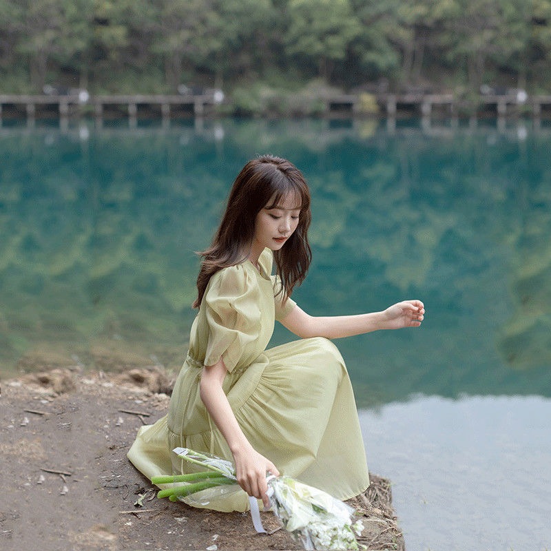 パフスリーブシフォングリーンドレスレディースハイエンド2025サマースモールティーブレイクスカート 母の日-0009219水着ワンピースuvカットパーカー パフスリーブシフォングリーンドレスレディースハイエンド2025サマースモールティーブレイクスカート 母の日-0009219水着ワンピースuvカットパーカー